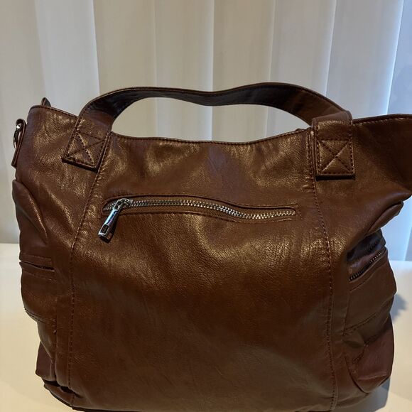 Sam & Hadley Brown Faux Leather Shoulder Bag- Excellent Used Condition - Picture 3 of 10